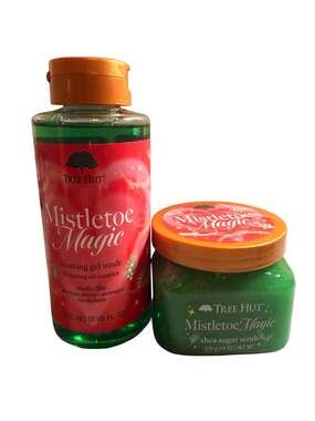 Tree Hut Mistletoe Magic Holiday Bundle: Shea Sugar Scrub and Foaming Gel Wash